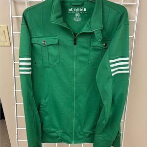 De Coded or DECODED(?) Green and white zip-up track jacket size XXL. EUC.